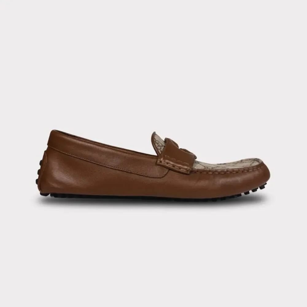 Gucci GG Supreme Leather Driver Loafer - Men’s 9